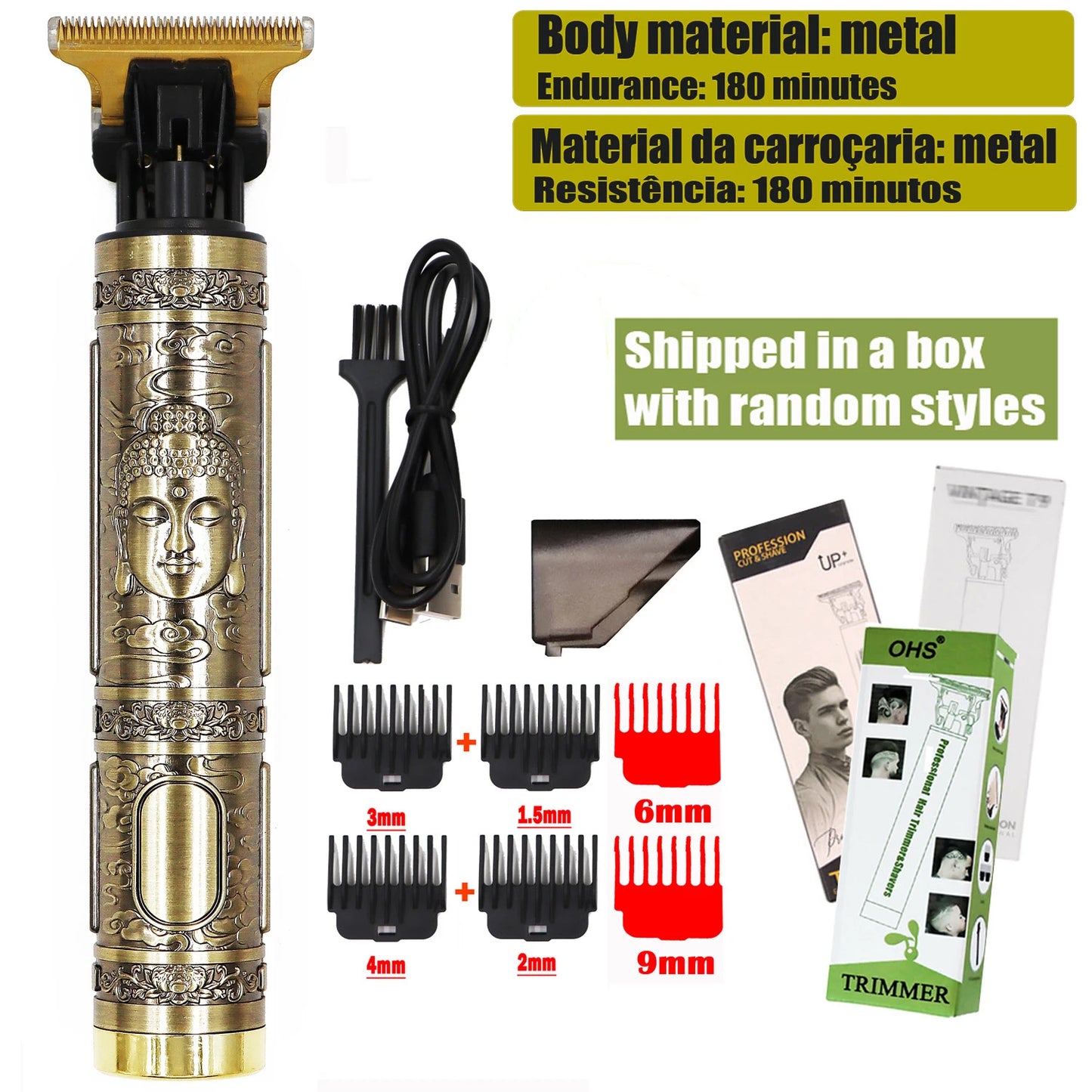 Vintage T9 Hair Clipper Beard Shaving Body Hair Trimmer Clippers Electric Men Haircut Machine 0mm Barber Shaver