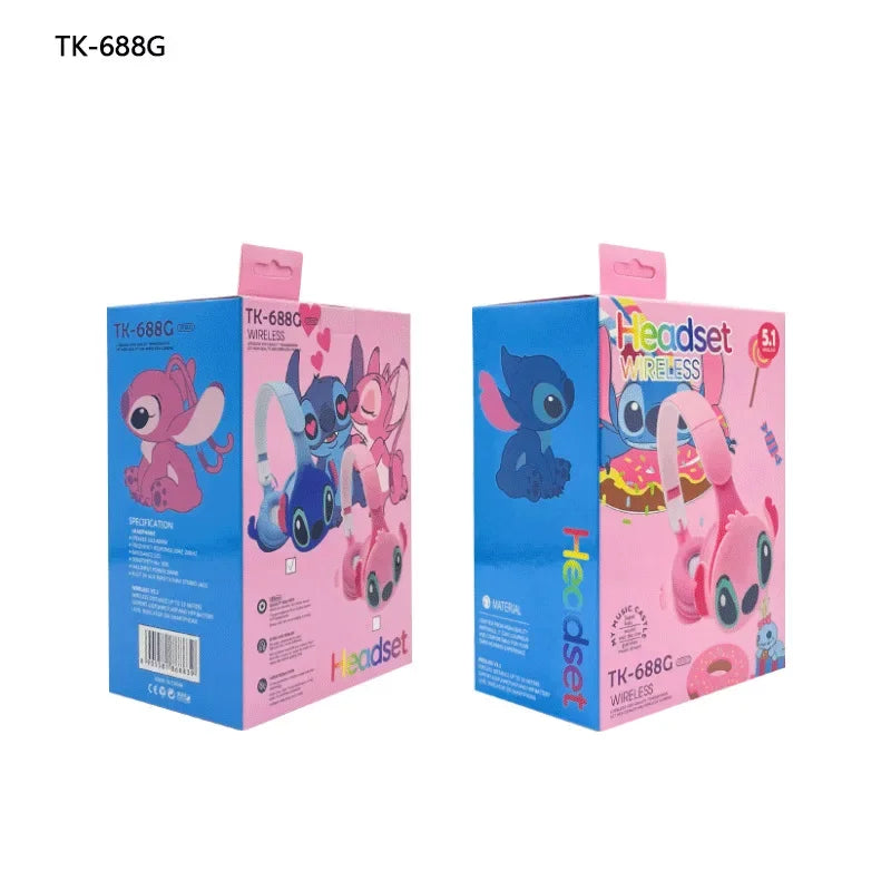 Disney Stitch Couple Headphone for Boys Girls Anime Cartoon Cute Wireless Bluetooth Headset Men Women Fashion Earphone Gifts