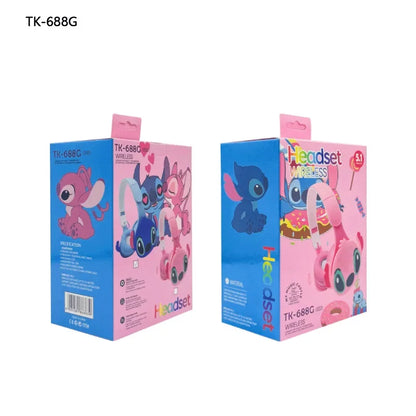 Disney Stitch Couple Headphone for Boys Girls Anime Cartoon Cute Wireless Bluetooth Headset Men Women Fashion Earphone Gifts
