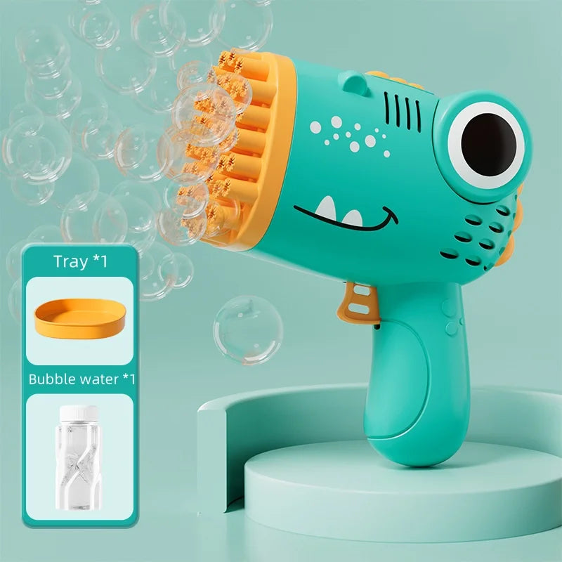 40 Hole Dinosaur Bubble Handheld Bubble Machine, Electric Bubble Gun, Outdoor Wedding Party Toy