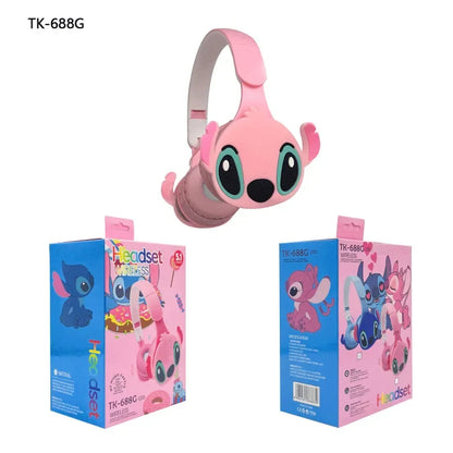 Disney Stitch Couple Headphone for Boys Girls Anime Cartoon Cute Wireless Bluetooth Headset Men Women Fashion Earphone Gifts