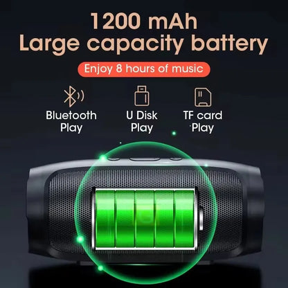 Portable Subwoofer Bluetooth Speakers Outdoor Stereo Surround Waterproof Loudspeaker Wireless Sound Box Support FM Radio TF Card