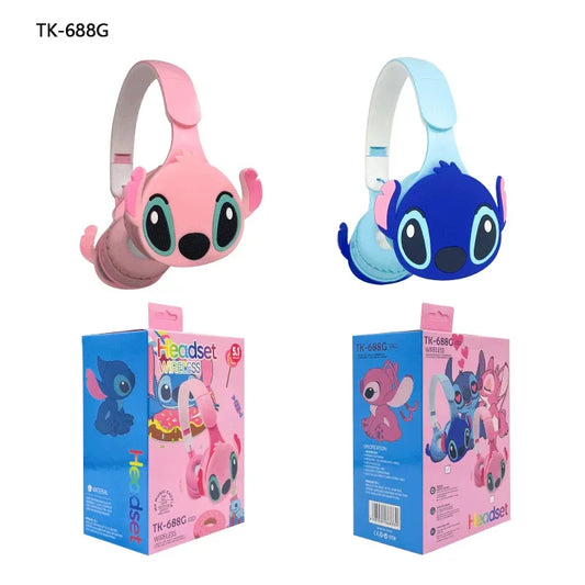 Disney Stitch Couple Headphone for Boys Girls Anime Cartoon Cute Wireless Bluetooth Headset Men Women Fashion Earphone Gifts