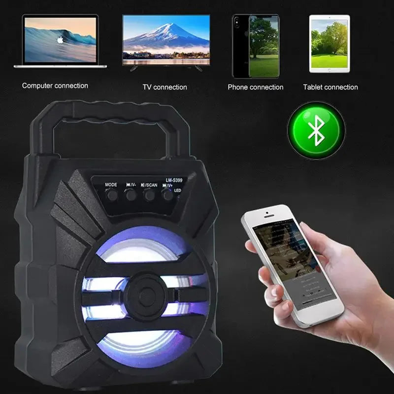 Portable Bluetooth Speaker - 500mAh High Power Sound, TF Card Karaoke & Enhanced Bass for Outdoor Dancing, Handheld Mini Subwoof