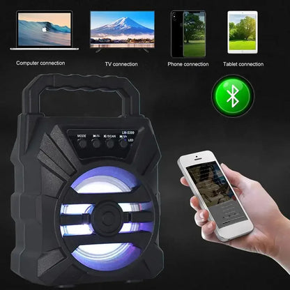 Portable Bluetooth Speaker - 500mAh High Power Sound, TF Card Karaoke & Enhanced Bass for Outdoor Dancing, Handheld Mini Subwoof