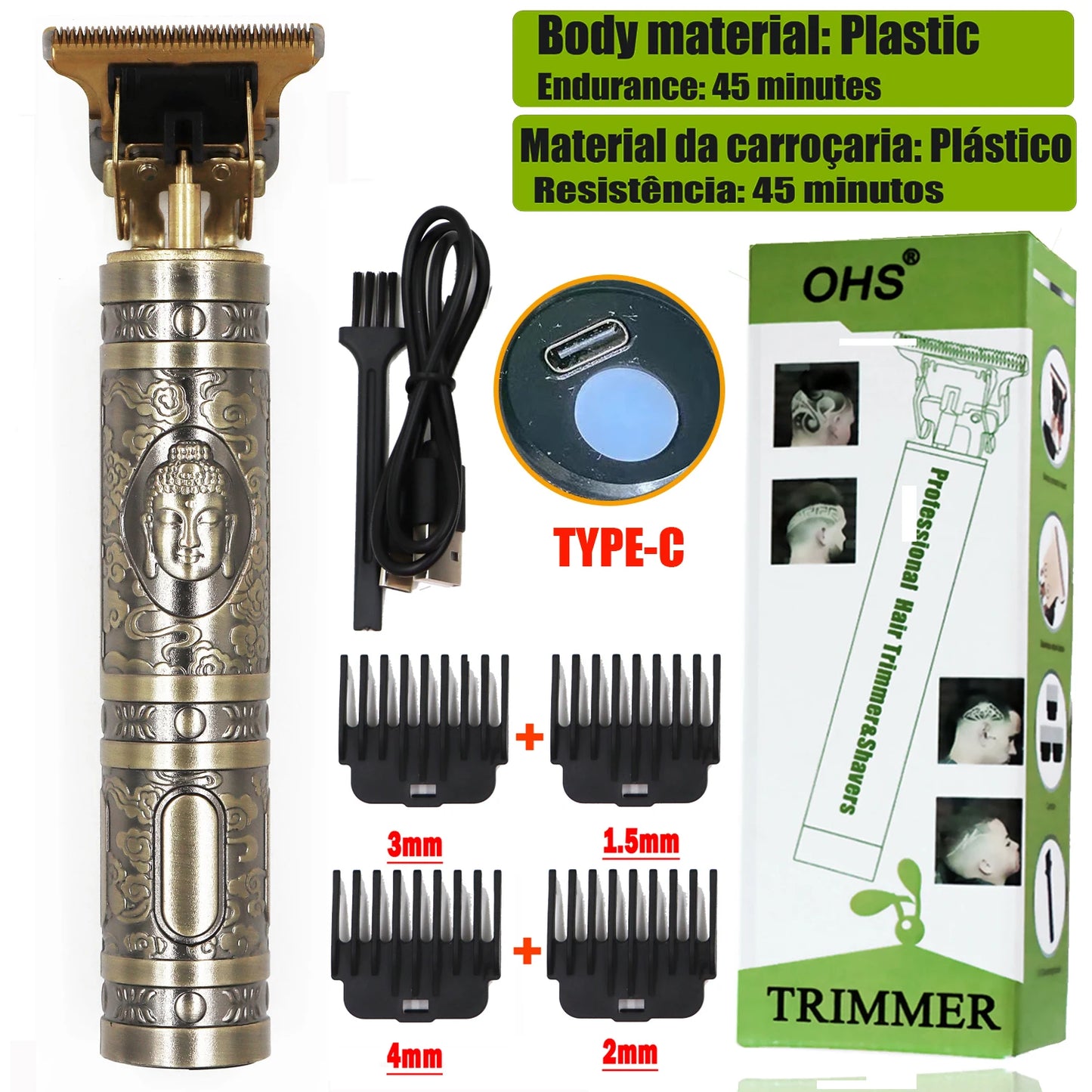 Vintage T9 Hair Clipper Beard Shaving Body Hair Trimmer Clippers Electric Men Haircut Machine 0mm Barber Shaver