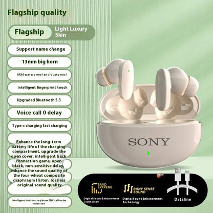 Original Sony S90 Earphone TWS Bluetooth Headset HiFi Wireless Headphone Mic Noise Reduction Earbuds Waterproof Game Motion