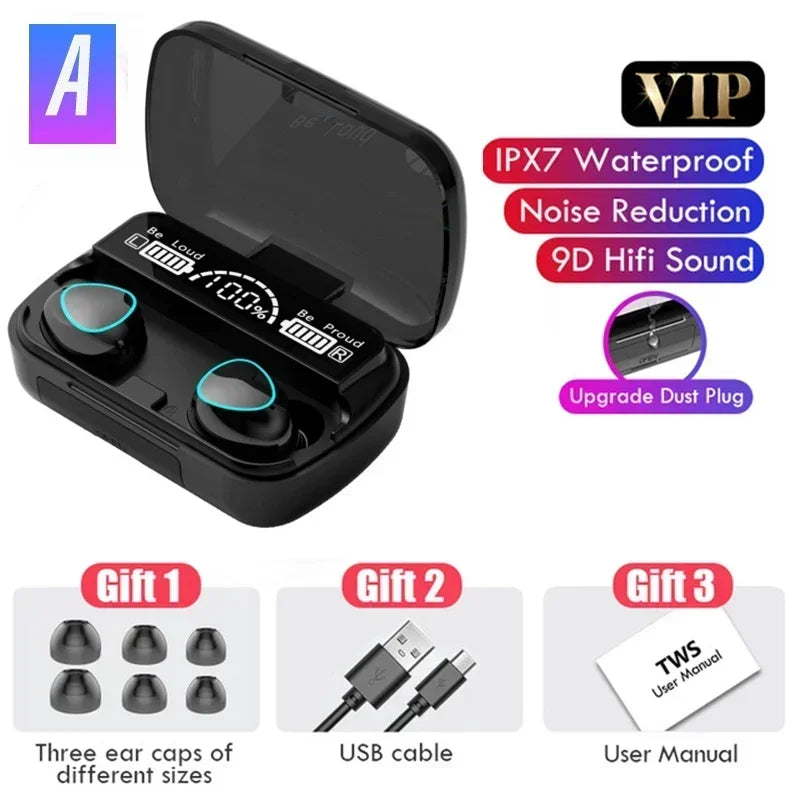 NEW M10 TWS Wireless Headphones Earphones 2500mAh Charging Box Bluetooth-compatible Stereo Waterproof Headsets With Microphone