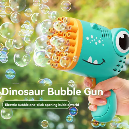 40 Hole Dinosaur Bubble Handheld Bubble Machine, Electric Bubble Gun, Outdoor Wedding Party Toy