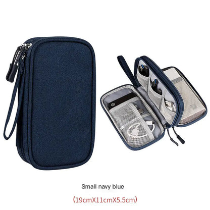 Portable Travel Data Cable Storage Bag for Electronics